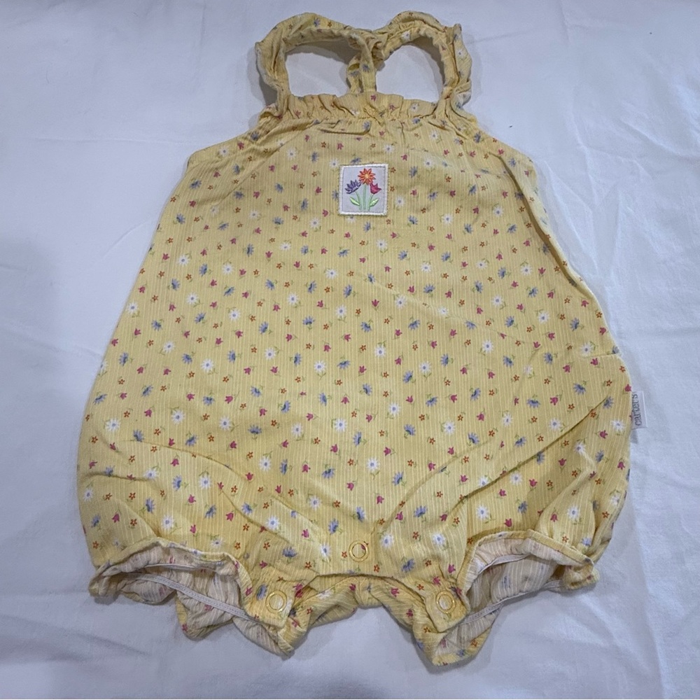 Y2K Carter's Sunny Floral Baby Romper Size 9-12 Months